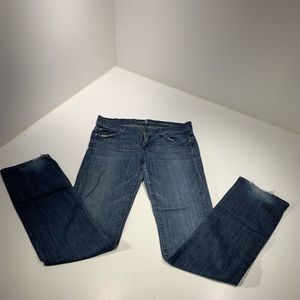 7 For All Mankind Straight Leg Mid Rise Jeans
